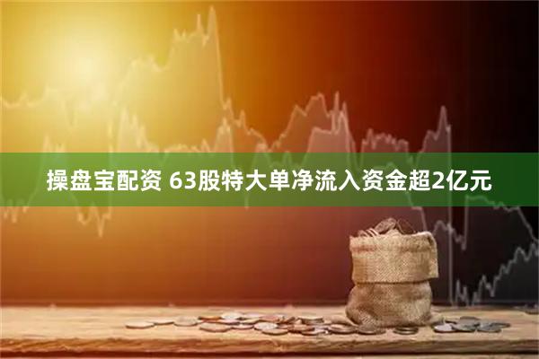 操盘宝配资 63股特大单净流入资金超2亿元